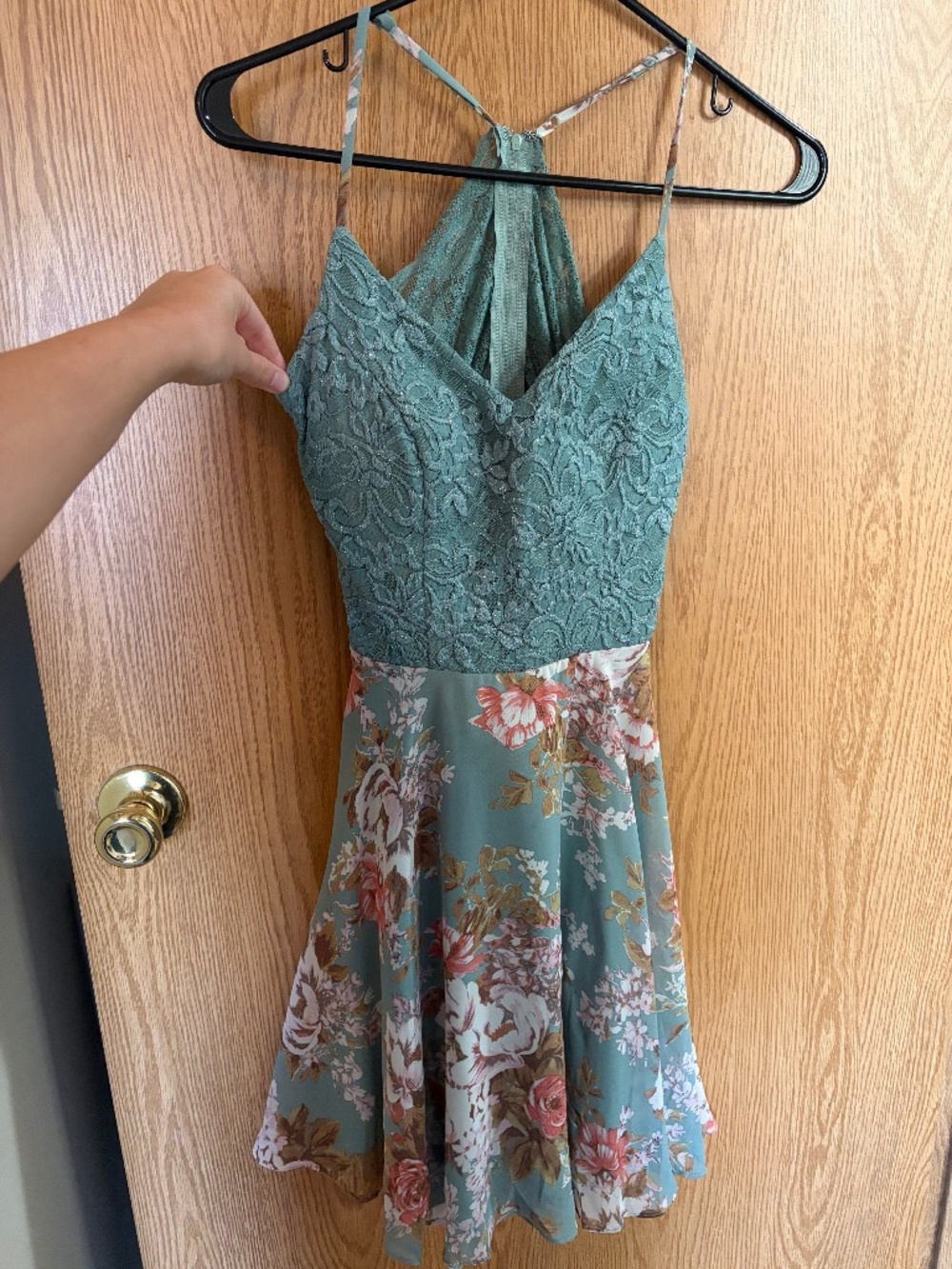 Cocktail Dress / Prom Dress - Floral Teal Size 2